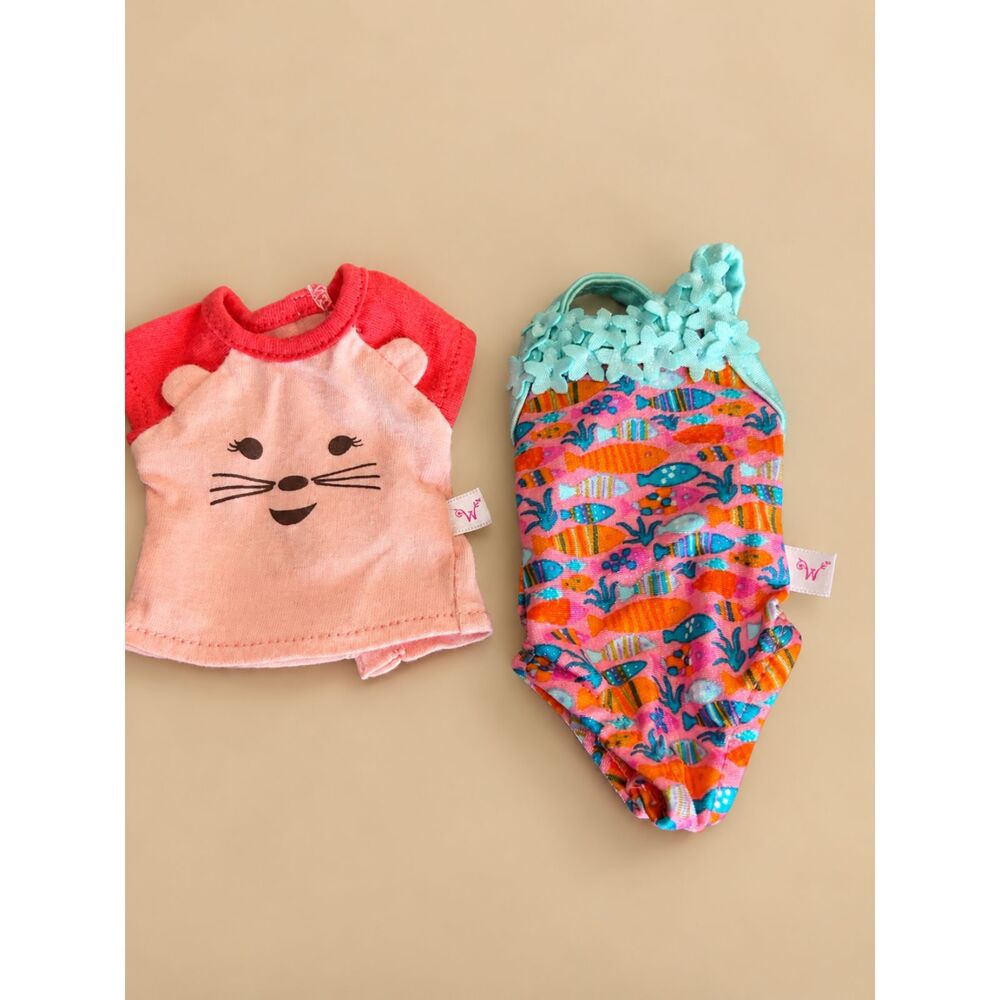 American Girl Wellie Wishers Swimsuit & Shirt 14.5" Doll Clothes
